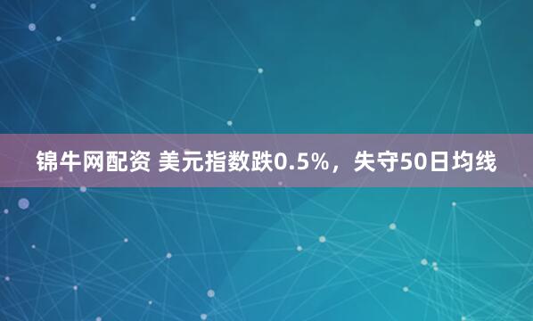 锦牛网配资 美元指数跌0.5%，失守50日均线