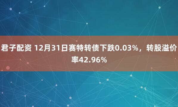 君子配资 12月31日赛特转债下跌0.03%，转股溢价率42.96%