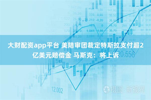 大财配资app平台 美陪审团裁定特斯拉支付超2亿美元赔偿金 马斯克:将上诉